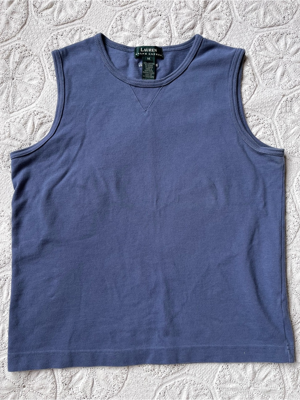 Lauren Ralph Lauren blue tank top medium women’s cotton vintage y2k sport